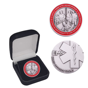 15 Năm Nhà Máy Tùy Chỉnh Kim Loại Men EMS Thách Thức Đồng Xu Khi Giây Đếm-Khẩn Cấp Dịch Vụ Y Tế Đồng Xu - Product Image 1