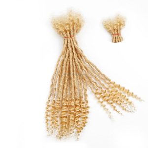 Factory Price Accept Customized Deep Goddess Locs Cheveux Humains Dreadlocks Soft Locs Extensions with Curly End - Product Image 1