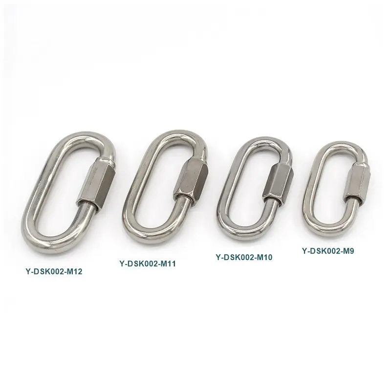 Hebilla de conexión de bloqueo Manual Quicklink, anillo de acero inoxidable, Clip de mosquetón, gancho de hardware de escalada de latón y hierro