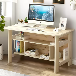Escritorio sencillo de oficina en casa con estante para ordenador, ideal para estudio y trabajo de estudiantes, mesa de escritura compacta y funcional