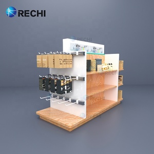 Оригинальный дизайн RECHI, розничная продажа деревянных стеллажей с металлическими крючками для встроенной упаковки аксессуаров для сотового телефона - Product Image 6