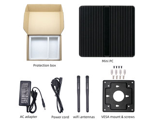 N260 endüstriyel mini PC 2 LAN N2840 J1800 J1900 entegre kart fansız 2 * COM 6 * USB HD-MI VGA Linux mini endüstriyel bilgisayar - Product Image 5