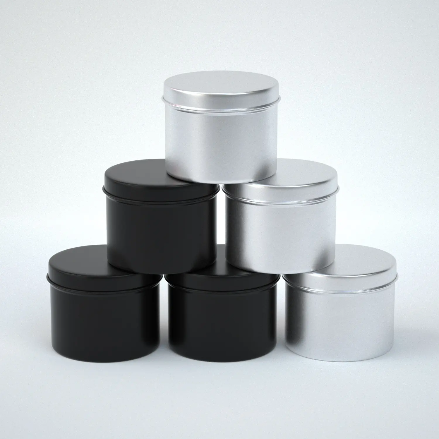 Frascos de velas de estaño negro de metal negro personalizado con tapa 1oz 2oz 7oz 8oz regalo vacío latas de velas de lujo contenedor lata