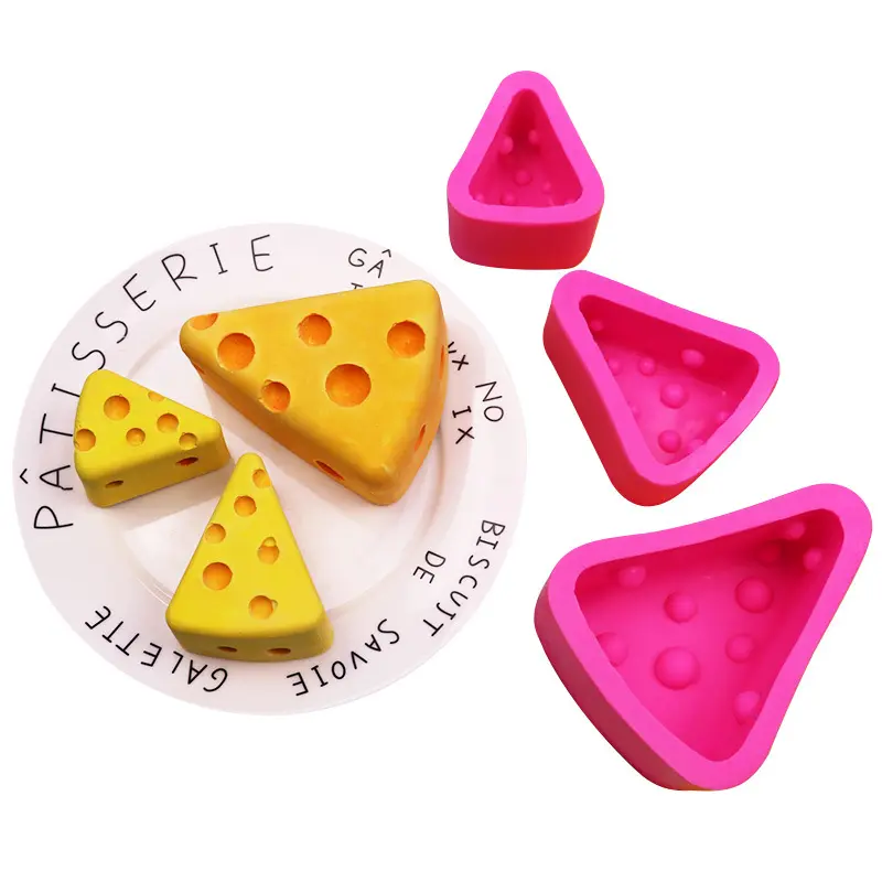 Molde antiadherente ecológico sin BPA, 3 tamaños diferentes, molde para hornear en forma de queso, molde de pastel de silicona