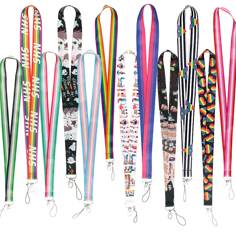 Cordão de arco-íris personalizado, cordão para cartão de identificação, suporte de emblema, cordão gay, venda imperdível, 2022