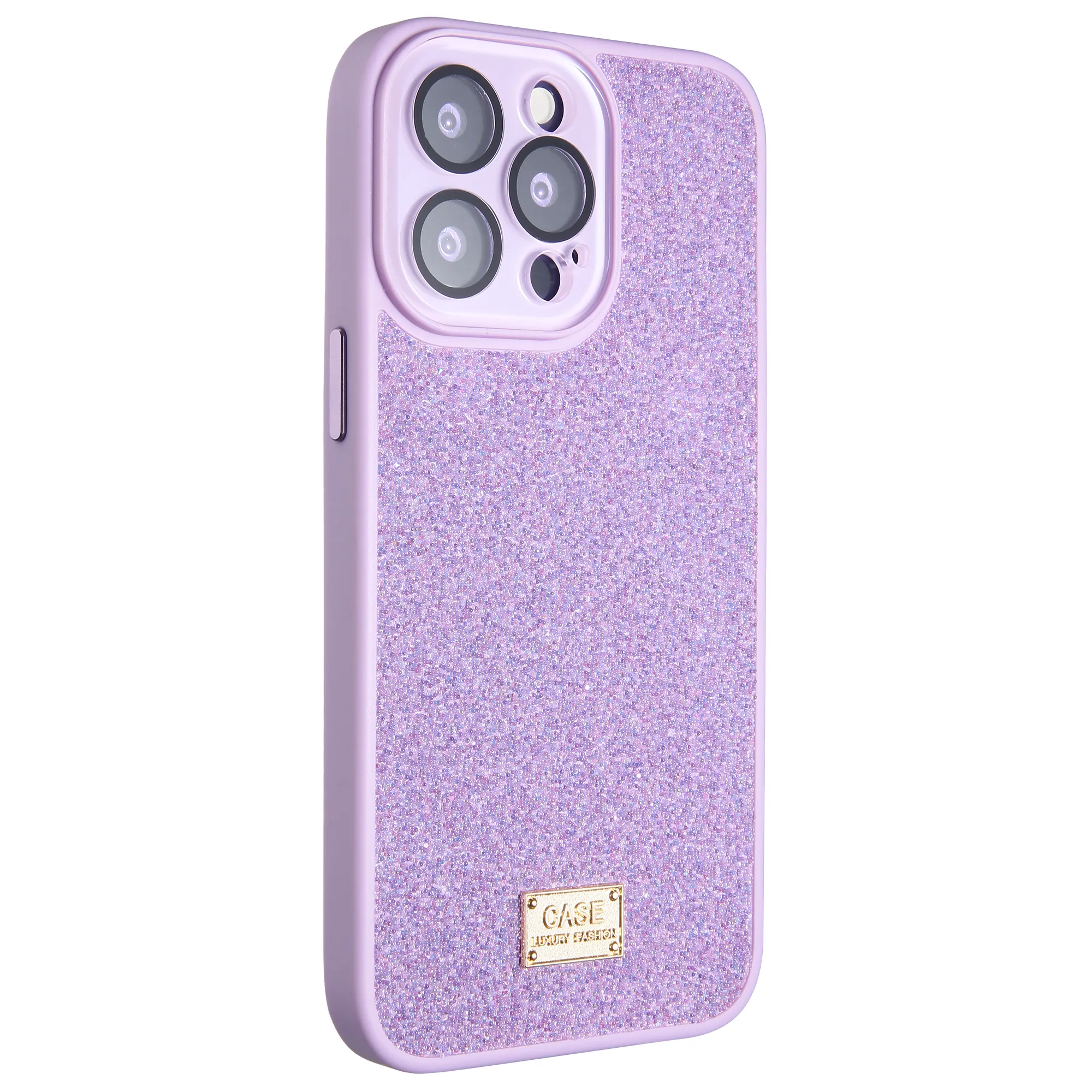 Star Diamond cor sólida telefone caso para iPhone 15 Pro Max tampa com microfibra logotipo personalizado acrílico diamante Material