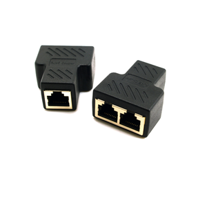 RJ45 Ethernet LAN Connector Extender CAT5/6ซ็อกเก็ตแปลงเครือข่าย1ถึง2อะแดปเตอร์คู่หญิง RJ45อะแดปเตอร์แยก - Product Image 4