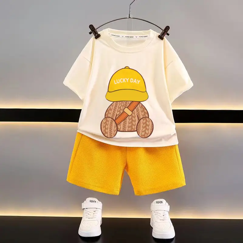 Cheap Summer Children Outfits Kids Clothes Two Piece Sets 0-8years For Baby Boy Clothing