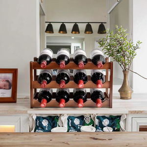 Tre Tự Nhiên Bằng Gỗ Rượu Vang Hiển Thị Chủ Rack Đứng Bàn Lưu Trữ Kệ Tổ Chức Cho Nhà Bếp Đảng Bàn Tủ Rượu Vang - Product Image 5