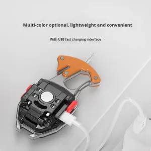 Gantungan Kunci Mini multifungsi, lampu kerja LED kecerahan tinggi portabel USB dapat diisi ulang tahan air berkemah darurat - Product Image 4
