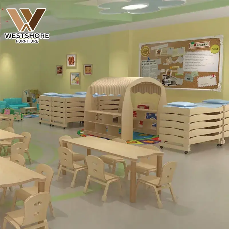 Kinder Montessori Vorschule Möbel Holz Kindergarten Klassen zimmer Kindertag stätte Kinder betreuung Möbel Kindergarten Tisch und Stuhl Set