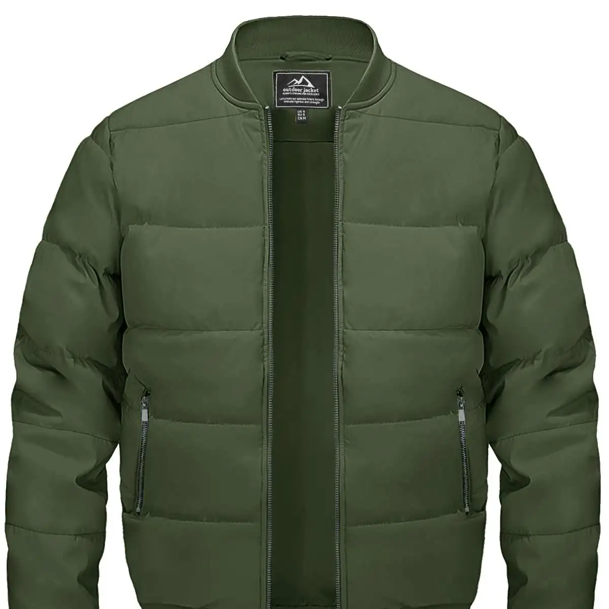 Herren Winter Bomber Jacke geste ppte Full Zip Up Wind dichte warme Mantel Arbeit Casual Athletic Jacket 3 Taschen