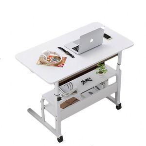 Mesa de ordenador personalizable patrón de escritorio altura ajustable cama lado ordenador portátil aprendizaje elevación esquina Mesa blanca - Product Image 5