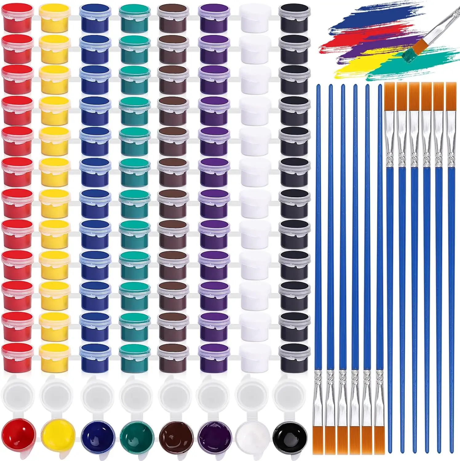 12 pezzi Mini strisce di vernice acrilica lavabile Set per bambini adulti perfetto per feste in classe a casa pittura di forniture d'arte