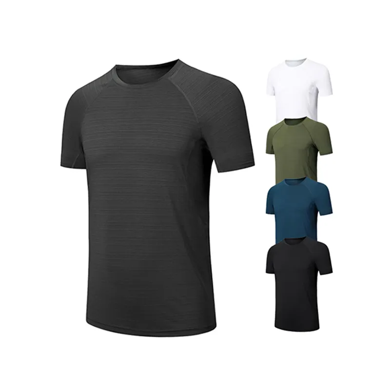 Воздухопроницаемая быстросохнущая футболка из полиэстера и спандекса для мужчин и женщин, спортивный топ унисекс, футболки с коротким рукавом и круглым вырезом