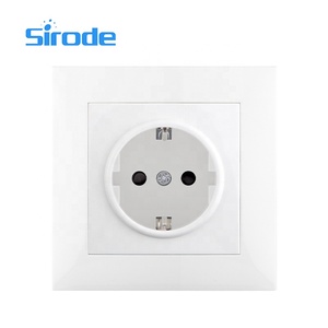2ギャング2ピンソケットヨーロッパ規格16A250Vモダンホワイトカラー2ギャング2ピン家庭用電気壁ソケット
