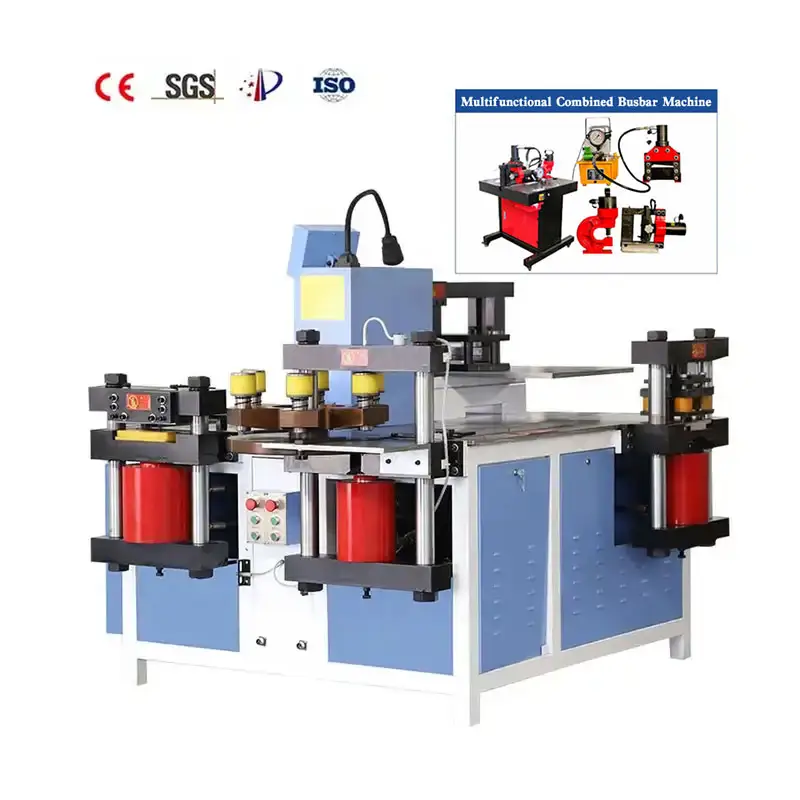 Máquina de processamento de barras hidráulicas 3 em 1, de alta qualidade, multifuncional, máquina de corte e dobra de barras de cobre