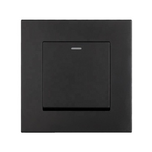 黑色铝合金单控制触摸面板按钮聪明的现代电动墙壁开关家 - Product Image 1