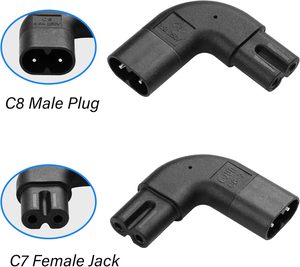 電源アダプタコネクタIEC 320 C7 to C8図8左右角度電源アダプタ - Product Image 4