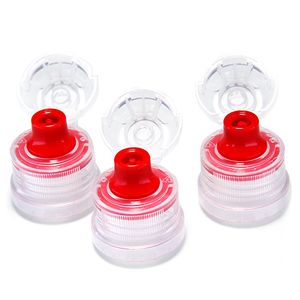 Plastik spor şişesi kap 3025 30mm 38mm PP plastik içecek vidalı kapak siyah kırmızı kapak kapak
