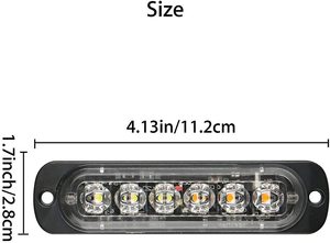 Waterproof <strong>6</strong> <strong>LED</strong> 12 24 <strong>Volt</strong> Emergency Strobe Flasher Light for Vehicle Motorcycle Warning Light - Product Image 4