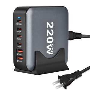 220W窒化ガリウム充電器20V5A 4C + 4USBハイパワー携帯電話タブレットノートブックユニバーサルデスクトップ充電ステーション220W - Product Image 1