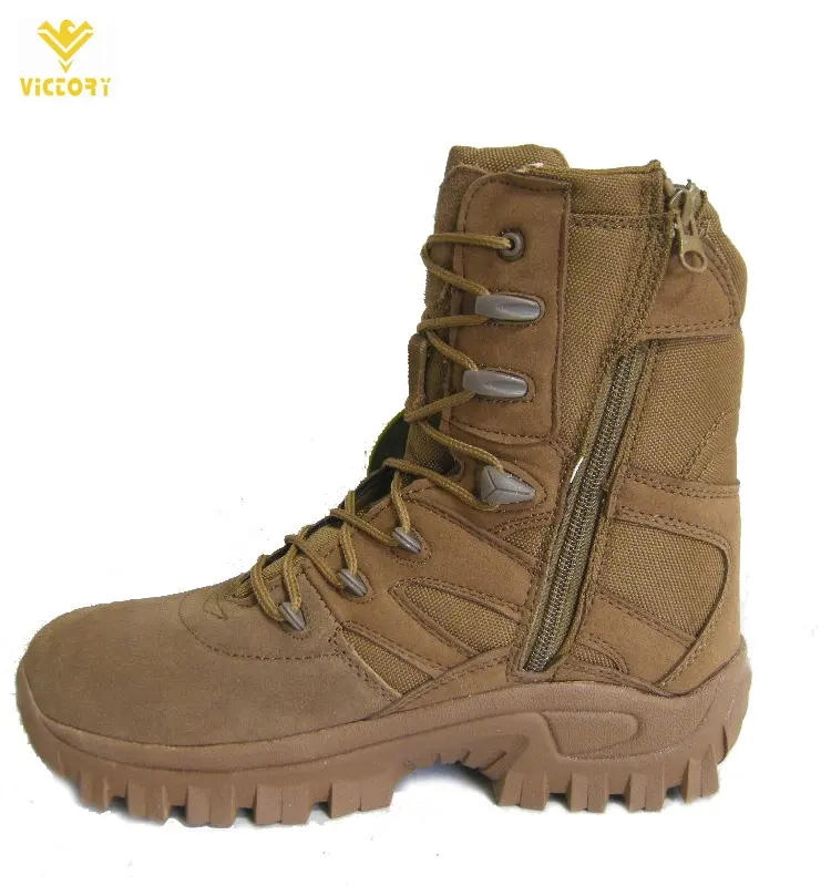 Desert tactique – bottes marron en cuir et nylon pour homme, chaussures chaudes d'hiver