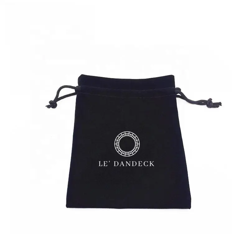 Custom Luxury Tarot Rune Bag Gift Velvet Pouch With Matching Ribbon Drawstrings Bronzing Logo