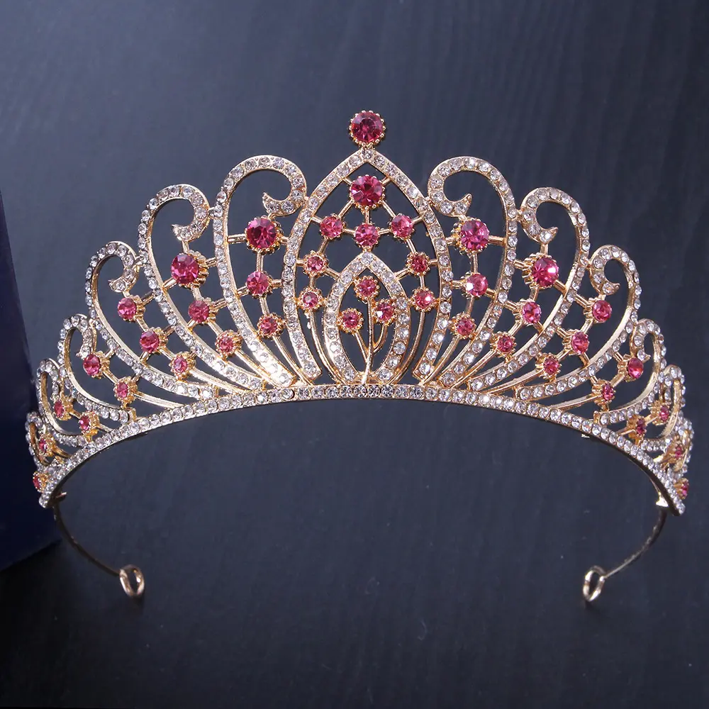 Bridal Crown alloy thick silver gold crown Princess bride wedding tiara for women manufacturer wholesale