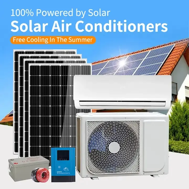 12000Btu 18000Btu DC AC unité divisée climatiseur solaire 18000Btu 100% pièces Solor Refrigeraci climatiseur solaire hybride solaire