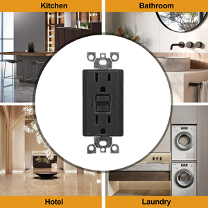 אמריקאי תקן UL רשום שחור 15 מגבר 125v בדיקה עצמית עמיד קיר חשמלי עמיד קיר חשמל עמיד gfci שקע gfci שקע שקע - Product Image 5
