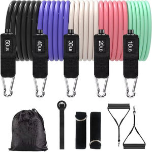 Custom Natural Latex Resistance Bands Workout Exercise Set <strong>Elastic</strong> Fitness Strength Training Bands With <strong>Loop</strong> <strong>Handle</strong> Door Anchor - Product Image 2