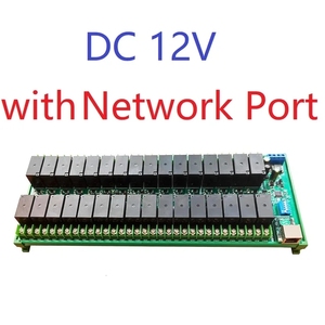 32Ch 20A Módulo de relé Ethernet/RS485 de alta corriente RJ45 LAN WAN Puerto de red TCP/IP Modbus Slave 12V 24V PLC IO Board - Product Image 6