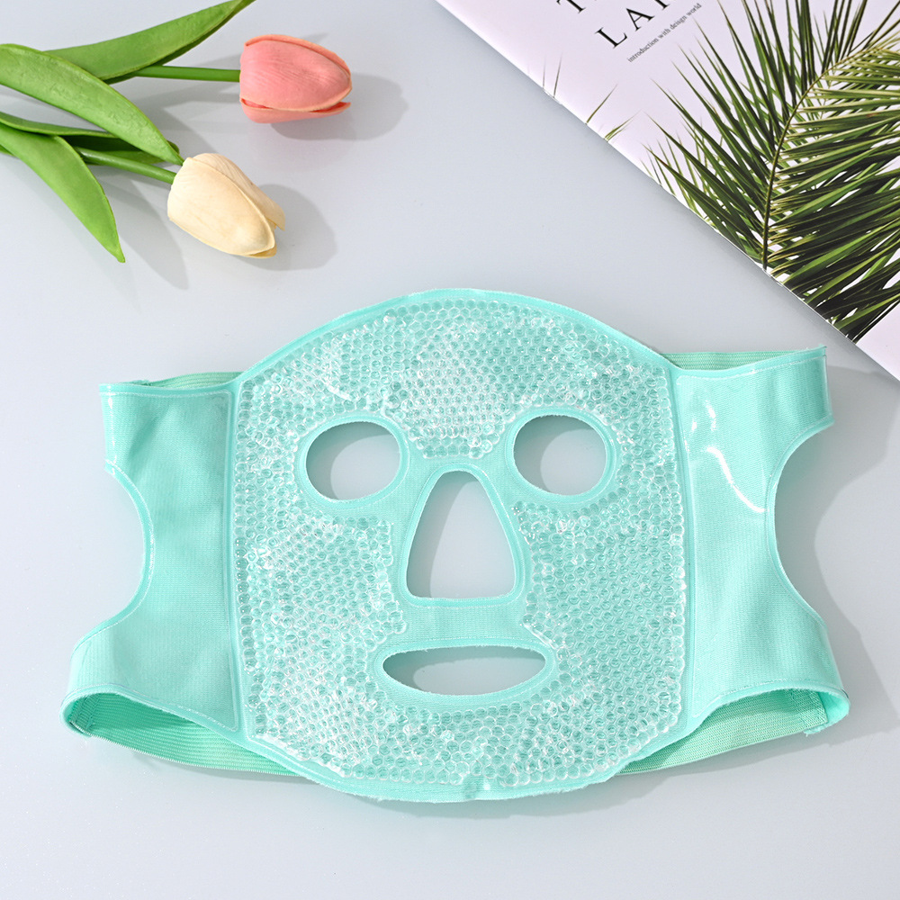 Ice mask green-white beads