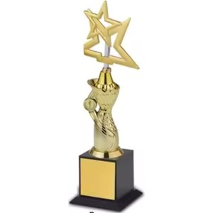 Premium kwaliteit, milieuvriendelijke, moderne metalen corporate ster-designer trofee met aangepaste gravure voor een uitstekend teamwerkproject - Product Image 2