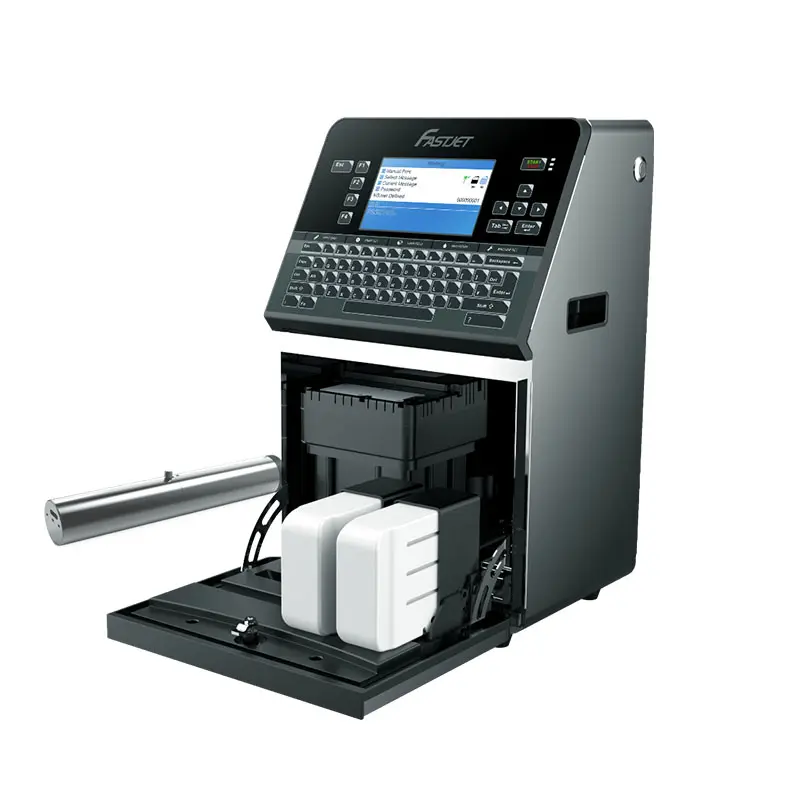 Fastjet A470 mesin cetak kode tanggal otomatis, bantalan komponen inti tinta Cepat Kering mudah dioperasikan dengan kode tanggal otomatis