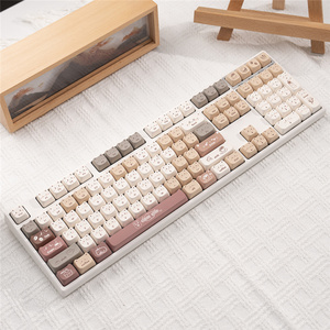 Cat Shape Meow and Morning Coffee Keycap 135 <strong>Keys</strong> Mao Profile PBT Dye Sublimation Custom Handmade for Mx Mechanical Keyboard - Product Image 2