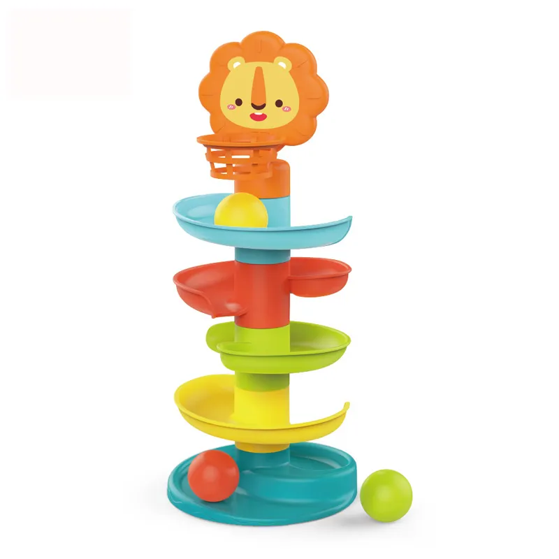 شماعات برج دوارة لإسقاط الكرة من 5 طبقات للأطفال الصغار ، ألعاب ببرج كومة ، لعبة تعليمية مبكرة