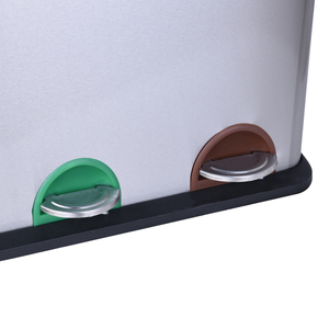 Papelera de reciclaje grande de 45L, 3X15L, con pedal, protección contra olores, papelera de clasificación con tapa de cierre suave WBS028L45 - Product Image 6