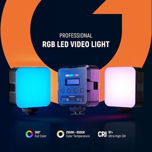 RGB полноцветная светодиодная камера 2000 мАч перезаряжаемая с CRI 97 20 режимов сцены для фотографического освещения видеозаписи - Product Image 2
