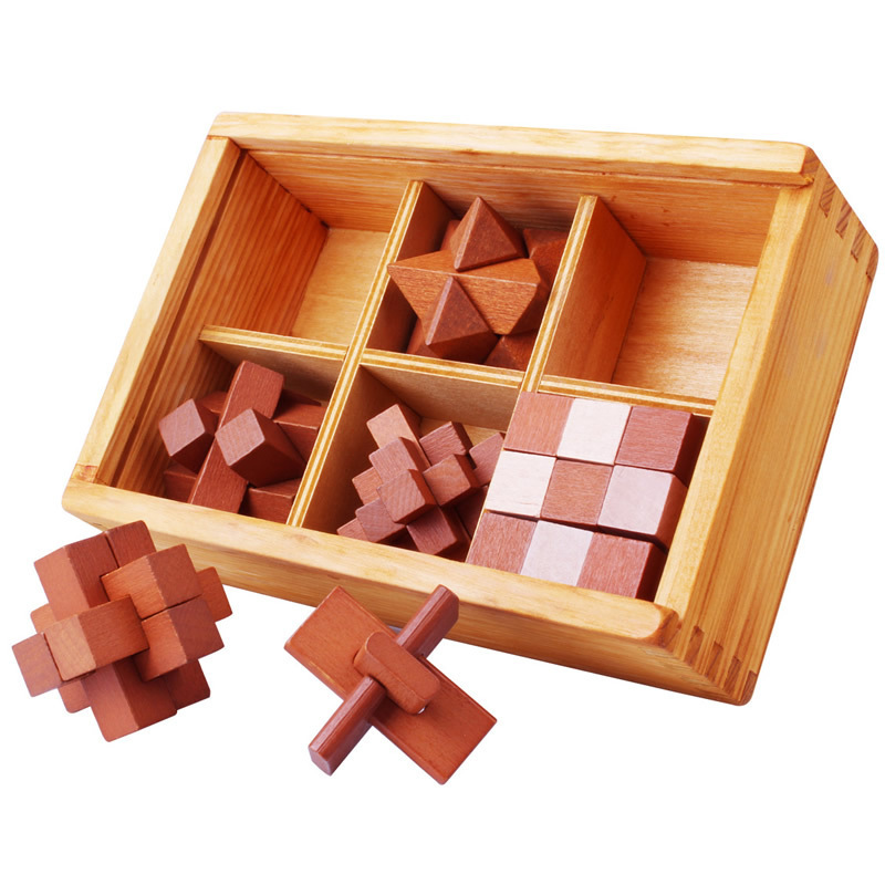 4.5cm Small Wooden Box Beech Wood Six-Piece Set -- Dongxu
