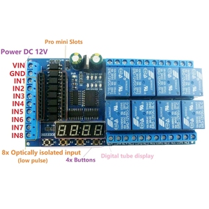 IO22D04 DC 12V 8 Channel Pro Mini PLC Board Relay Shield Module for <strong>Arduino</strong> Multifunction <strong>Delay</strong> Timer Switch Board - Product Image 2