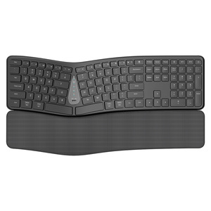 Teclado inalámbrico recargable de gran oferta AMZ, silencioso, dividido, para ordenador, oficina, Ergo, ratón ergonómico y teclado con reposamanos - Product Image 1