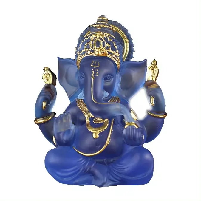 Popolare stile indiano Hindu dio trasparente Hindu Buddha scultura decorazione per la casa testa di elefante Thai statua indiana