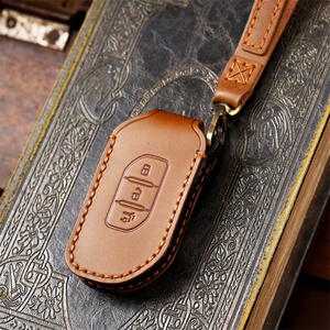 For <strong>Luxury</strong> Leather Car <strong>Key</strong> Case Cover Fob Protector Keyring for Dongfeng Forthing Evo T5 2021 Keychain Holder Shell Bag - Product Image 5