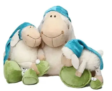 Dolly mouton dormir en peluche bleu mouton griffe machine poupée cadeau de mariage cadeau d'anniversaire poupée cadeau pour enfants