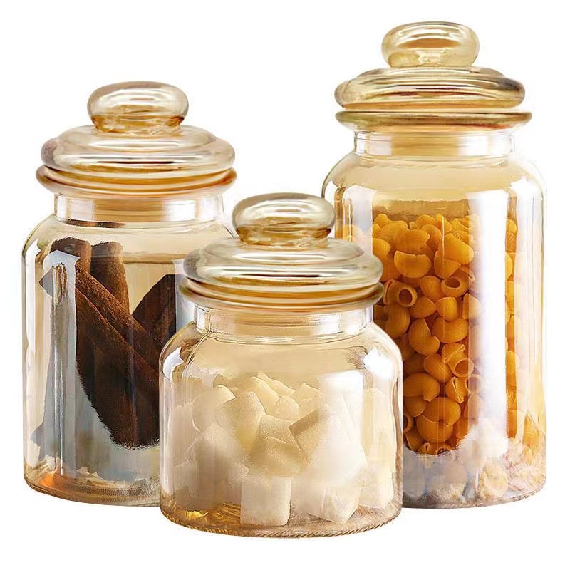 50~1000ml heart lid glass jar cream amber glass honey jar