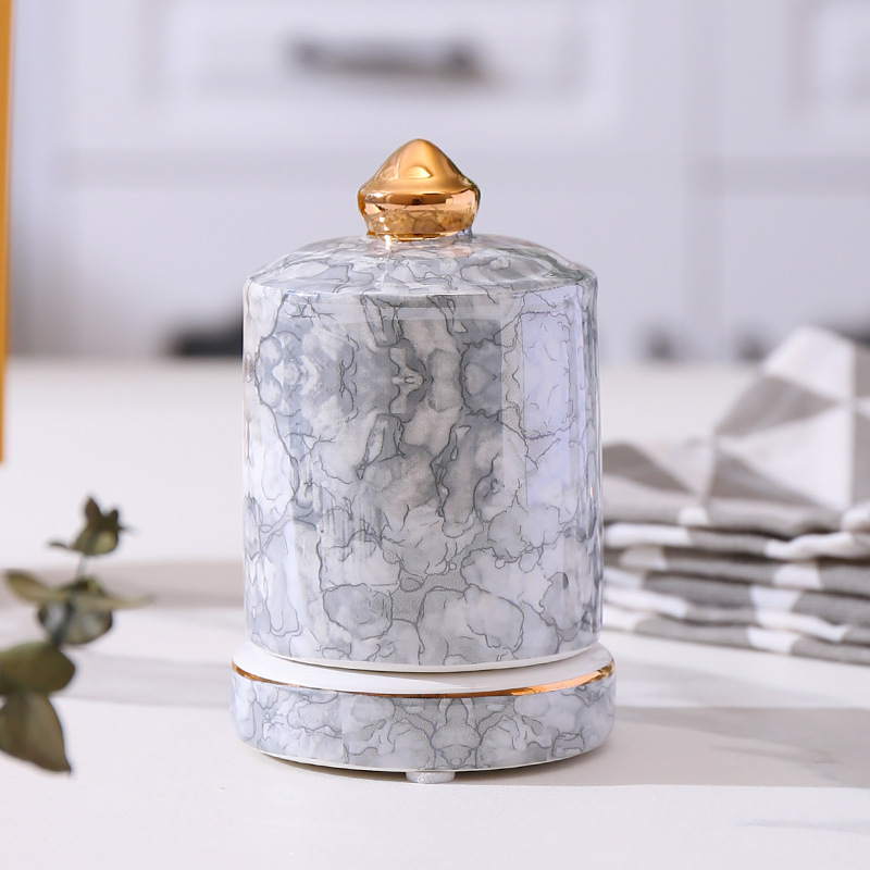 Gray gemstone pattern toothpick holder