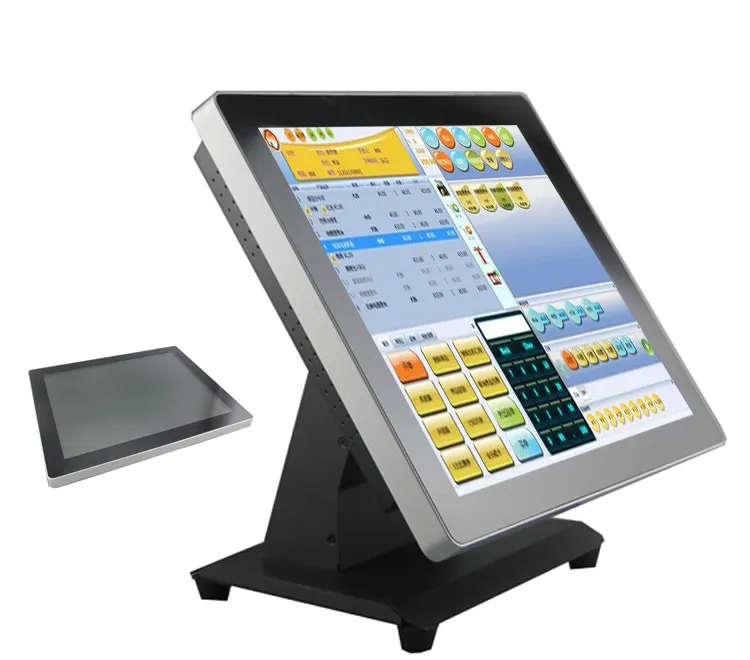 Máquina de caja registradora con terminal Pos de pantalla táctil de escritorio de 15 pulgadas con Windows personalizado todo en uno sistemas de facturación Pc Pos