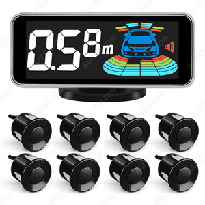 Vista trasera inversa automática para automóvil Asistencia de respaldo Sensor de estacionamiento de automóvil Pantalla LCD con 8 sensores para automóvil Universal - Product Image 1